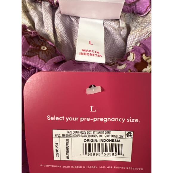 Isabel Maternity Off The Shoulder Floral Maxi Dress Violet Size L NWT - Picture 5 of 6